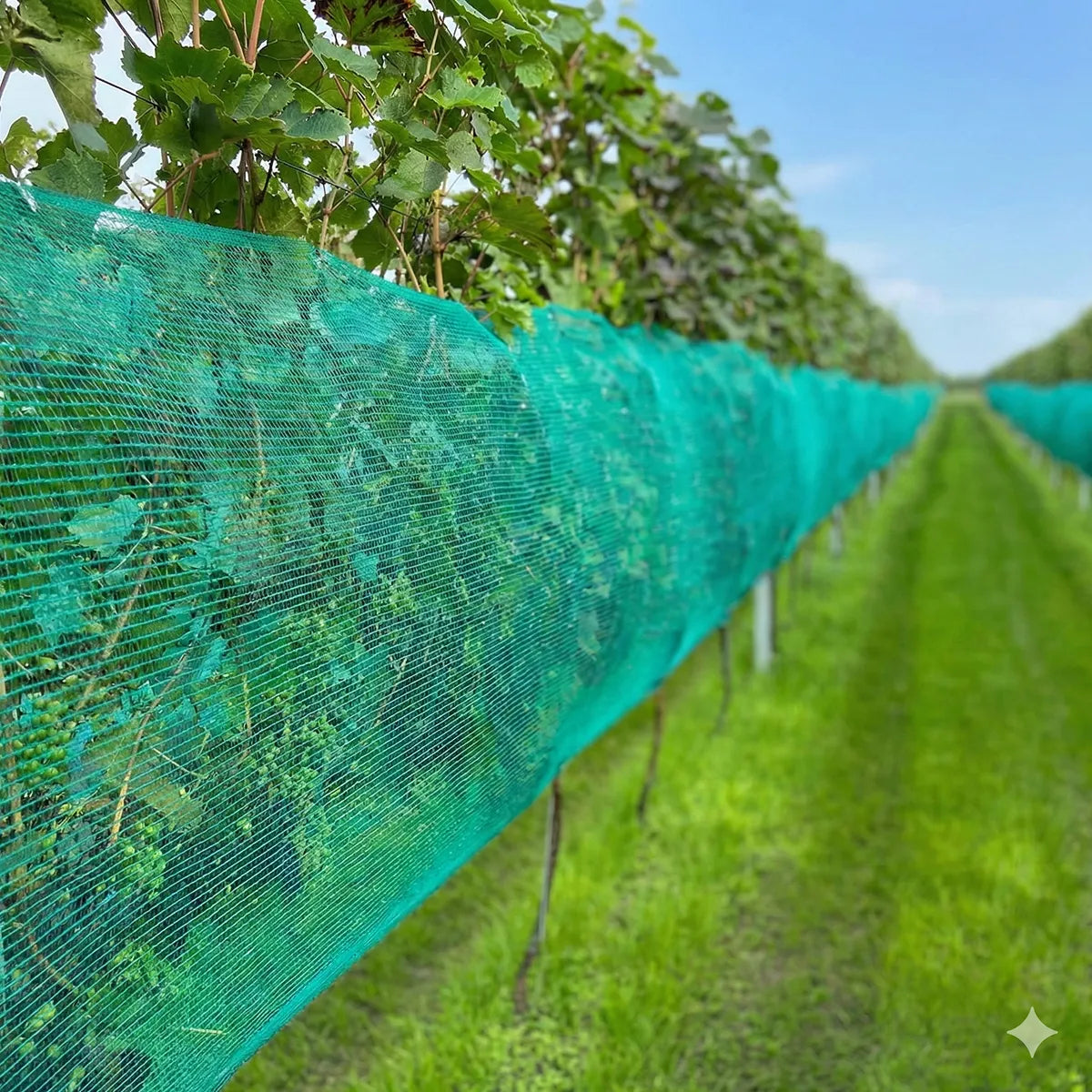 Malla verde de protección contra avispas y granizo